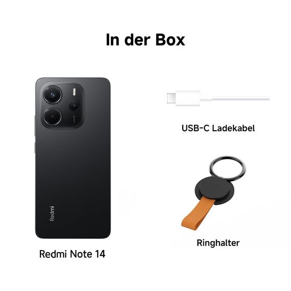 XIAOMI Redmi Note 14 Smartphone, 8 + 256GB, Blau, 108MP AI-Kamerasystem, 5500mAh Akku, 120Hz Augenschutzdisplay, AI-Funktionen (kein Ladegerät enthalten)