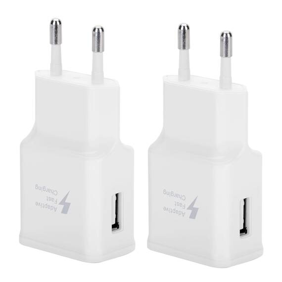 2er Pack USB Ladegerät, Netzteil Steckdosenadapter, Ersatz-Original Schnellladegerät Für Samsung Galaxy S8 S9 S10 S20 S21 Plus S10e 5G S7 A56 A54 A52s A50 A51 A36 A34 A30 A20 A16 A15 A14 A06 A05s