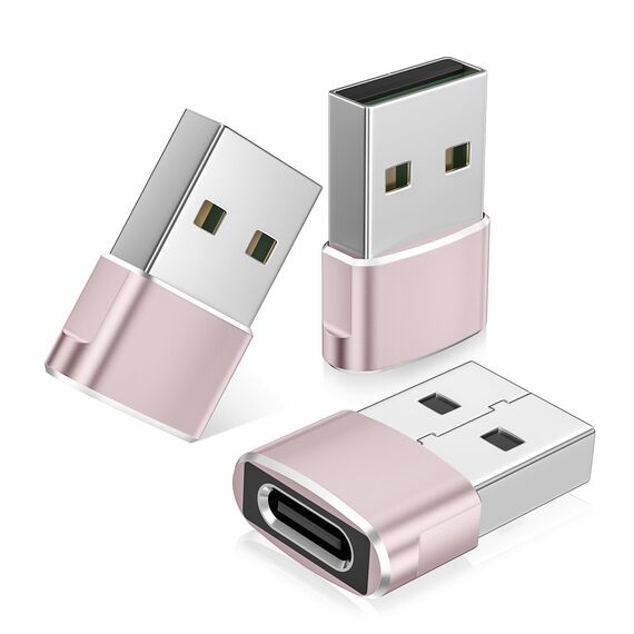 Basesailor USB C Buchse auf USB Stecker Adapter 3Stück,Typ C auf A Ladekabel Adapter für Apple iPhone 17 16 15 11 Pro Max,XR,Airpods,iPad Mini 6,Samsung Galaxy Note 10 S20 S21 Plus Ultra,Z Fold Flip 4