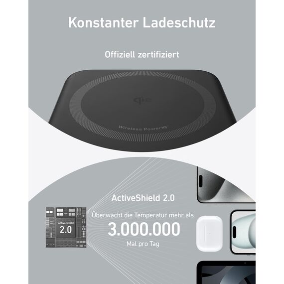 Anker MagGo Powerbank, Qi2-zertifiziertes 15W ultraschnelles MagSafe-kompatibles mobiles Ladegerät, 10.000mAh Akku mit smartem Display & klappbarem Ständer, für iPhone 17/16/15/14, Inkl. USB-C Kabel