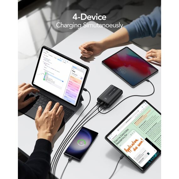 VRURC Power Bank 20000mAh – Kleiner & tragbarer externer Akku mit 22,5W QC & PD 3.0 Schnellladen, USB-C, 6 Ports & LED-Anzeige, CE-zertifizierte Powerbank für iPhone, Samsung, Huawei, iPad & Reisen