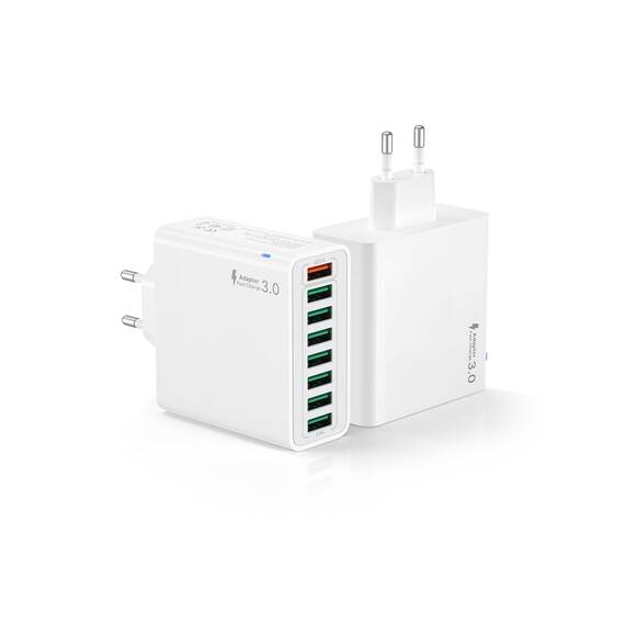 USB Ladegerät 2 Pack, 8 Ports USB Stecker 40W ladeadapter für 15 14 13 12 11 X, Samsung, Huawei, Xiaomi, Schnellladegerät Mehrfach Netzteil Netzstecker Ladestecker Schnellladen Steckdosenadapter