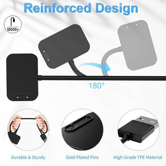 2-Stück Magnetisches Ladekabel Kompatibel mit Xplora X6, Tragbares USB-Kabel Ersatz Ladegerät Charging Cable für X6 Play/X6 Pro,Schwarz & Schwarz