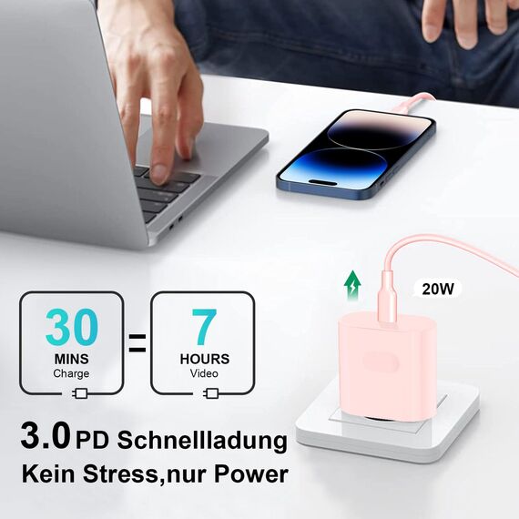 iPhone Ladegerät,20W USB C Ladegerät für iPhone 17 16 16e 15 14 13 12 11,Power Adapter USB c Stecker Ladestecker Schnellladegerät USB C Netzteil für iPhone 17 16 15 Pro/Pro Max/Plus/14 13 12 pro Max