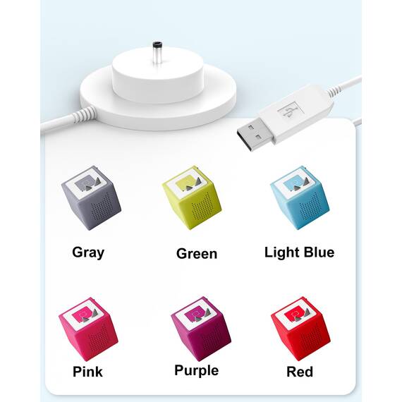 USB Ladestation 9V für Toniebox Ladekabel Original,Toniebox externen Stereolautsprechern Ladegerät (White-USB)