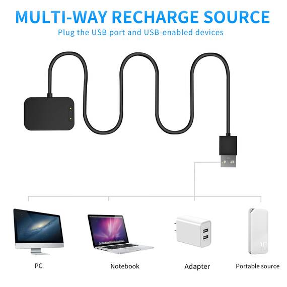 2-Stück Magnetisches Ladekabel Kompatibel mit Xplora X6, Tragbares USB-Kabel Ersatz Ladegerät Charging Cable für X6 Play/X6 Pro,Schwarz & Schwarz