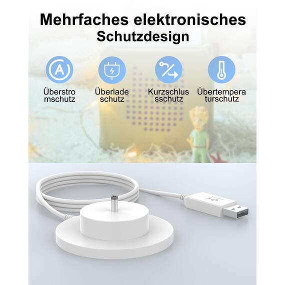 USB Ladestation 9V für Toniebox Ladekabel Original,Toniebox externen Stereolautsprechern Ladegerät (White-USB)