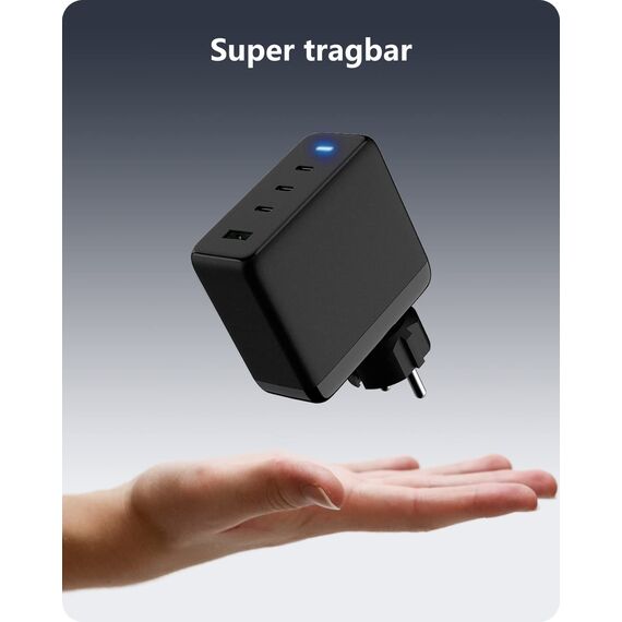 150W GaN USB-C Ladegerät Netzteil mit Schnellladeleistung, envircell 4 Ports Charger PD Ladegerät mit PPS Kompatibel für MacBook Pro, iPhone 14 Pro Max/12/13, Pad, S22/S21, Pixel usw.