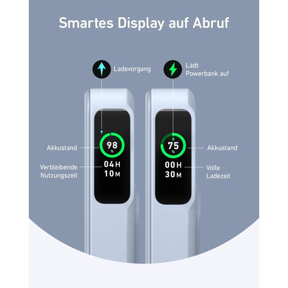 Anker MagGo Power Bank, Qi2-zertifiziertes 15W schnelles MagSafe-kompatibles mobiles Ladegerät, 10.000mAh Akku, Smartes Display & klappbarer Ständer, Für iPhone 17/16/15/14/13, Inkl. USB-C Kabel
