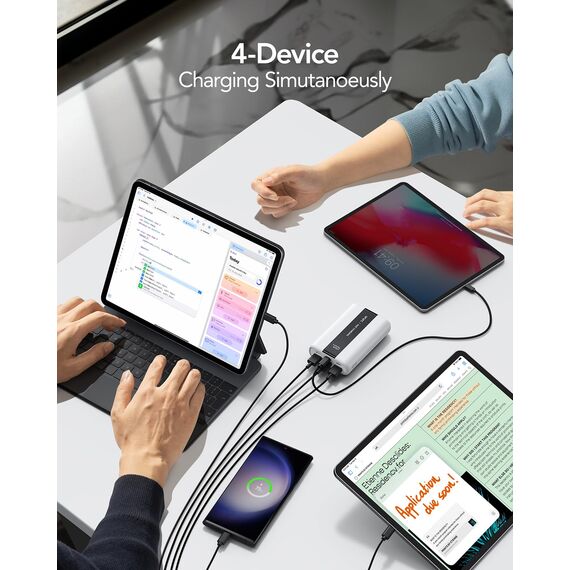 VRURC Power Bank 20000mAh – Kleiner & tragbarer externer Akku mit 22,5W QC & PD 3.0 Schnellladen, USB-C, 6 Ports & LED-Anzeige, CE-zertifizierte Powerbank für iPhone, Samsung, Huawei, iPad & Reisen
