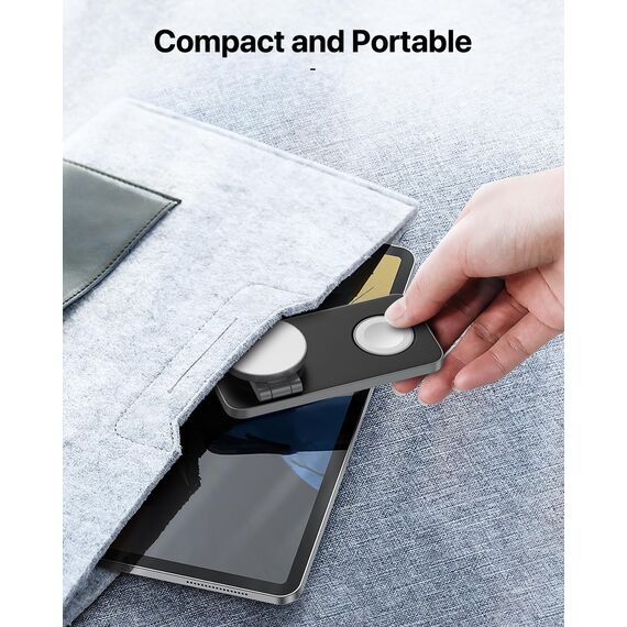 Kabelloses Ladegerät mit Mag-Safe, 3 in 1 Ladestation für Apple Faltbar Induktive Wireless Charger für iPhone 17e/17/16/15/14/13/12/Air, Apple Watch 10/9/8/7/6/SE/5/4/3/, AirPods Pro