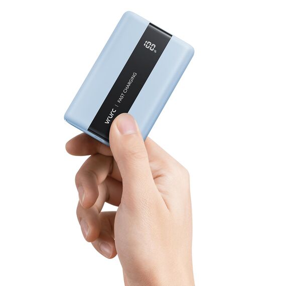 VRURC Power Bank 20000mAh – Kleiner & tragbarer externer Akku mit 22,5W QC & PD 3.0 Schnellladen, USB-C, 6 Ports & LED-Anzeige, CE-zertifizierte Powerbank für iPhone, Samsung, Huawei, iPad & Reisen