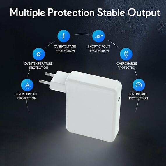 Mac Book Pro Ladegerät 100W, USB C Ladekabel Schnell Netzteil für MacBook Pro 13/14/15/16 Zoll/MacBook Air 2020/2019/2018, Kompatibel mit iPad/Thinkpad/HP/Dell mit 1.8M USB C auf C Ladekabel