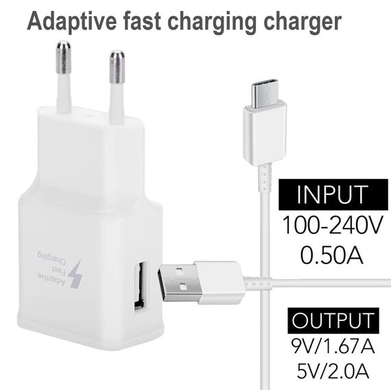 (2er Pack) USB Ladegerät mit 1,5m Ladekabel USB C Schnellladekabel Für Samsung Galaxy A16 A15 A14 A05s A04s A55 A54 A53 A52s A42 A35 A34 A33 S8 S8+ S9 Plus S10 S10e, M53 M33 M23 Schnellladegerät USB C