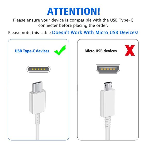 USB Ladegerät Schnellladegerät mit USB C Ladekabel 1,5m Für Samsung Galaxy S22 S21 S20 S10 S9 S8 A16 A15 A14 A35 A56, Fire HD 8/10/ 10 Kids Pro (Weiß)