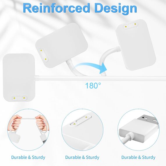 2-Stück Magnetisches Ladekabel Kompatibel mit Xplora X6, Tragbares USB-Kabel Ersatz Ladegerät Charging Cable für X6 Play/X6 Pro,Weiß & Weiß