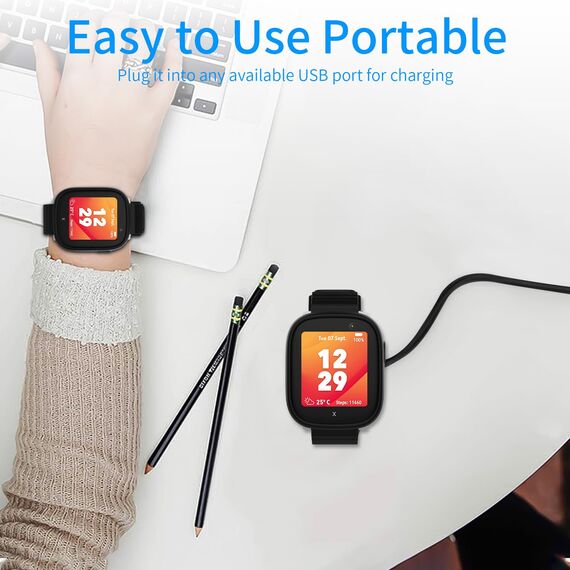 2-Stück Magnetisches Ladekabel Kompatibel mit Xplora X6, Tragbares USB-Kabel Ersatz Ladegerät Charging Cable für X6 Play/X6 Pro,Schwarz & Weiß