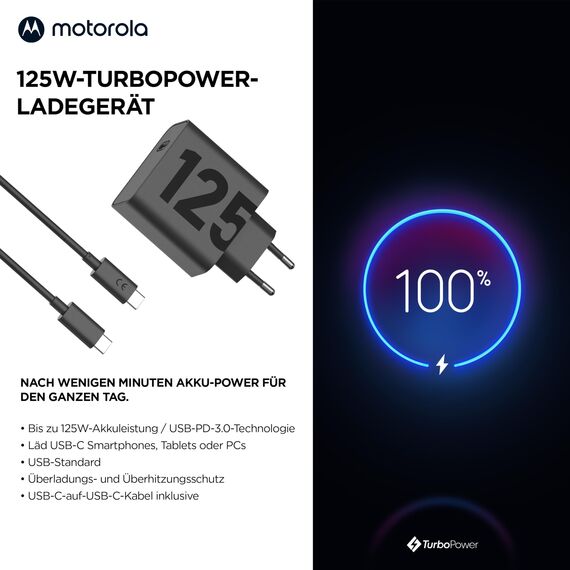 Motorola Turbopower 125W Duo-Port Universal Black Ac Fast, PG38C06280