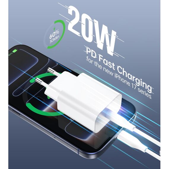 Seadmit 20W USB C Adapter, USB-C Ladegerät kompatibel mit i-Phone 17/16/15/14/13 Plus Pro Max Mini, i-Pad, Air-Pods, Samsung Galaxy S25/24/23, USBC Stecker Netzteil Schnellladegerät Charger(4 Port)