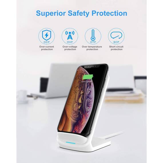 NANAMI Fast Wireless Charger, 15W Induktive Ladestation für Samsung Galaxy S26/S25/S24/S23/S22/S22+/S21/S20/S10/S9/S8/S7 Note 20, für iPhone 17/Air/16/15/14/13/12/11/X/XS/XR/8/8 Plus Google Pixel LG