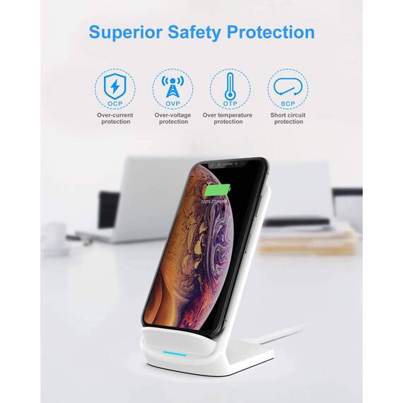 NANAMI Fast Wireless Charger,15W Induktive Ladestation für Samsung Galaxy S26 S25 S24 S23 S22 S21 Ultra Plus,Handy Ständer (mit 20W USB ladegerät PD Adapter) für iPhone 17 16 15 14 13 12 11 Pro Max XR