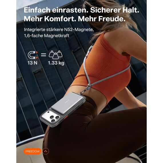 TORRAS MiniMag Ultra Slim Powerbank für Magsafe, 18W Schnellladen 5000mAh Magnetische Powerbank Klein, Wireless Externe Akkupack mit USB-C-Kabel für iPhone 17 Pro Max/Air/16/15/14/13/12, Silber Titan.