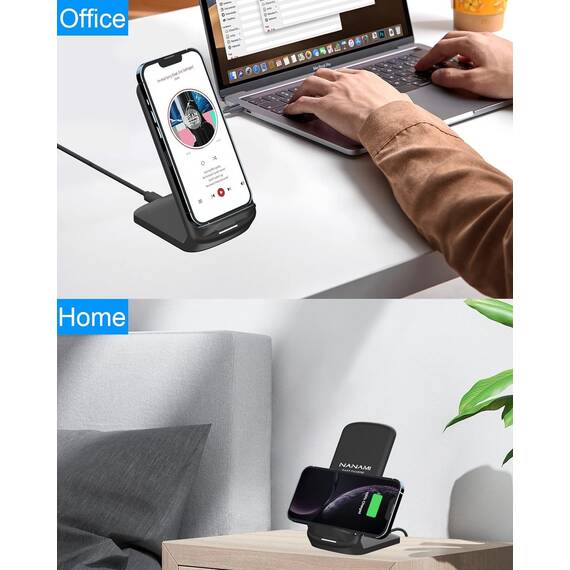 NANAMI Fast Wireless Charger,15W Induktive Ladestation mit 20W USB ladegerät für Samsung Galaxy S26/S25/S24/S23/S22/S21/S20/S10/S9,für iPhone 17/Air/16/15/14/13/12/11//X/XS/XR/8/8 Plus Google Pixel LG