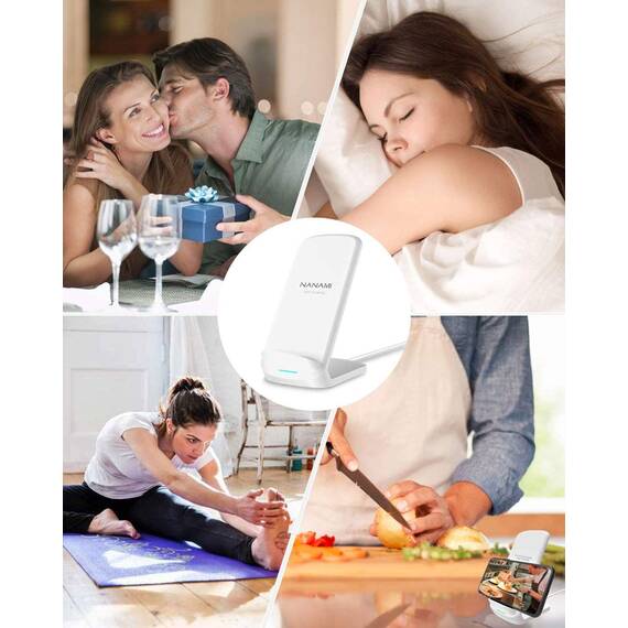 NANAMI Fast Wireless Charger,15W Induktive Ladestation für Samsung Galaxy S26 S25 S24 S23 S22 S21 Ultra Plus,Handy Ständer (mit 20W USB ladegerät PD Adapter) für iPhone 17 16 15 14 13 12 11 Pro Max XR