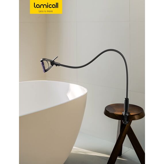 Lamicall Schwanenhals Handyhalterung für Bett, Handyhalter - [80mm Klemmbasis] Flexible Lang Arm Handy Halterung Tisch, 360 Grad Drehung Handy Ständer für iPhone, Samsung, 4-7 Zoll Smartphone