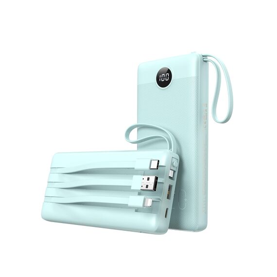 VEEKTOMX Powerbank 20000mAh Power Bank mit integrierten Kabeln USB C Externe Handyakkus mit 5 Ausgängen & 2 Eingängen Reise Gadgets Akkupack Kompatibel mit iPhone, Samsung