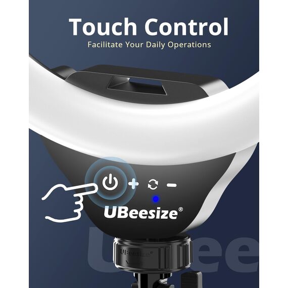 UBeesize Ringlicht mit Stativ, 12 Zoll Selfie Ringlicht mit 62 Zoll Stativ Ständer für Videoaufnahmen und Live Stream Berühren Kompatibel Handys, Kameras und Webcams