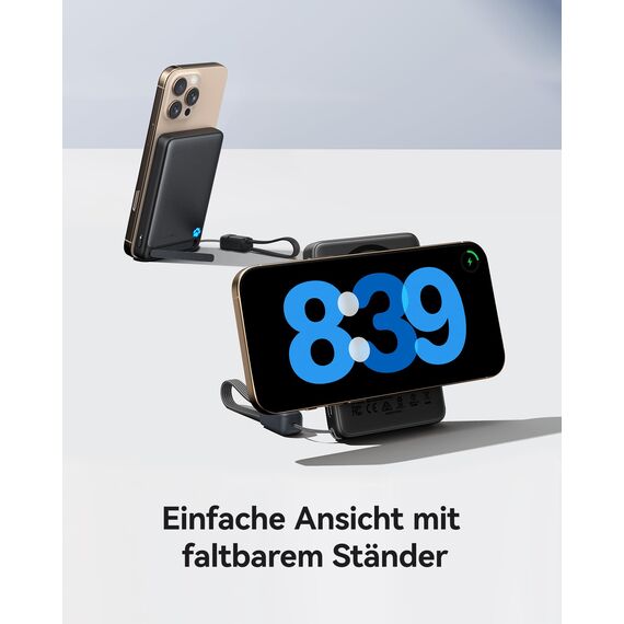 INIU Powerbank für MagSafe, Ultra-schlank Qi2-zertifiziert 15W Magnetische Powerbank iPhone, 10000mAh 45W USB-C Externer Akku Klein, Flugtauglich, Reise-Essential nur für iPhone 17 16 15 14 13, Lila