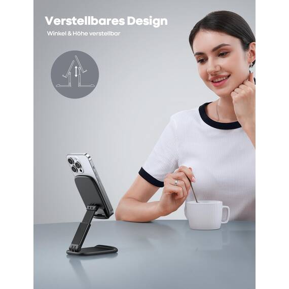 Lamicall Handy Ständer Verstellbare, Handy Halterung - Faltbarer Handyhalterung, Halter für iPhone 17 16 15 14 Pro Max Plus Air, 13 12 Pro Max Mini, 11 Pro, Xs Max, X, SE, Samsung S24 S23, Smartphone