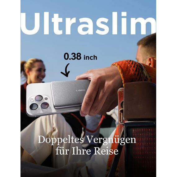 LISEN Powerbank MagSafe Slim Magnetische, Qi2.0 15W Schnellladung 5000mAh Ultraleicht 106g, Wireless Powerbank iPhone, Induktives Laden, Handy-Akkuhüllen für iPhone 17e 16 Pro Max