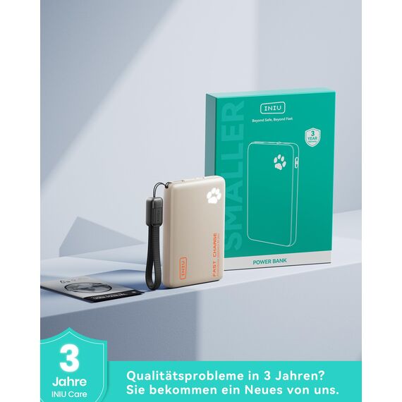 INIU Power Bank, 45W 10000mAh Powerbank Leichteste und Klein Aber Stark (USB C In & Out), PD3.0 Externe Handyakkus with Flashlight, Kompatibel mit iPhone 17 16 15 Pro Max Mini Samsung S24 S23, iPad
