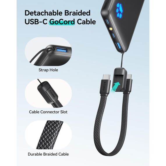 INIU Tragbares Ladegerät, 45W PD Powerbank Schnellladung, Ultra Slim 10000mAh USB C In&Out Akku Pack, Handy Tragbare Powerbanks Kompatibel mit iPhone 17 16 15 Samsung S22 S21 Google iPad usw