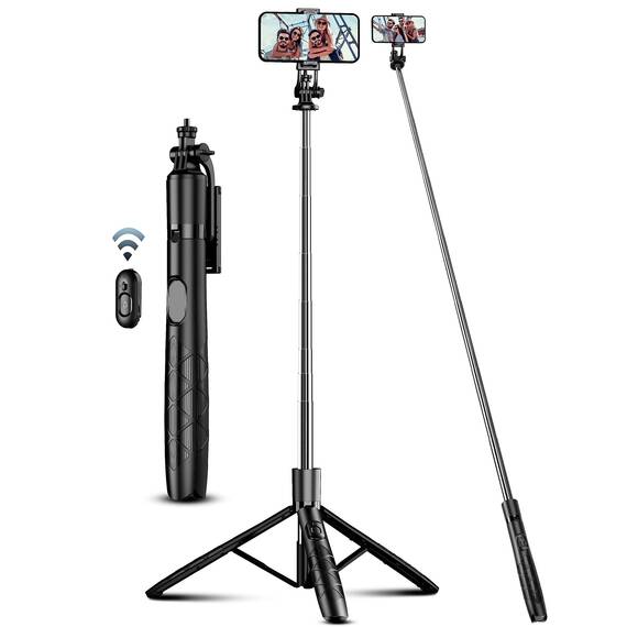 180cm Handy Stativ Ständer & Selfie Stick, Handyhalter mit Abnehmbarer Fernbedienung, Smartphone Stative, Tripod für iPhone, Handystativ Kompatibel mit iPhone Android Smartphones, Camera