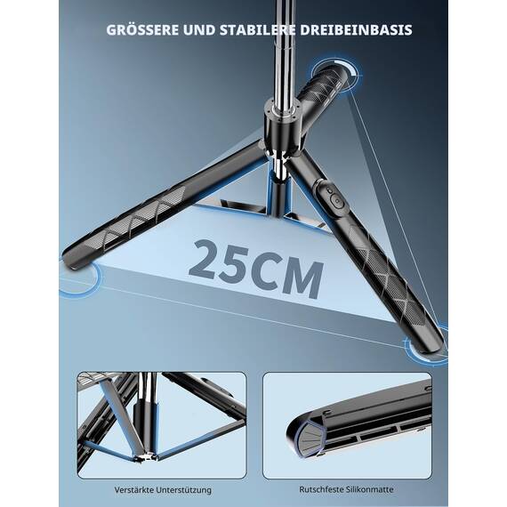 180cm Handy Stativ Ständer & Selfie Stick, Handyhalter mit Abnehmbarer Fernbedienung, Smartphone Stative, Tripod für iPhone, Handystativ Kompatibel mit iPhone Android Smartphones, Camera