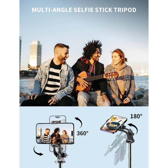 180cm Handy Stativ Ständer & Selfie Stick, Handyhalter mit Abnehmbarer Fernbedienung, Smartphone Stative, Tripod für iPhone, Handystativ Kompatibel mit iPhone Android Smartphones, Camera