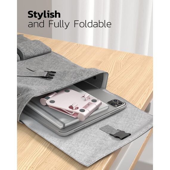 NULAXY Verstellbar Handy Ständer Tisch, Faltbarer Handy Halterung Aluminium Einstellbar Phone Halter für Schreibtisch Kompatibel mit iPhone 16 15 14 13 12 11 Pro Xs Xr X 8, Huawei, Galaxy, Alle Handys
