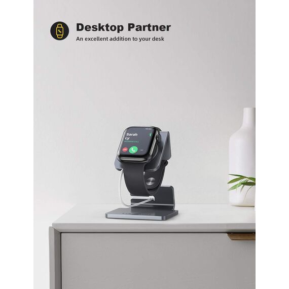 Lamicall Ladestation für Apple Watch, Charging Dock Station - Halterung Ständer für Apple Watch Series 11,10, 9, 8, SE3, Ultra 3, iWatch Series 7/6/5, 49mm / 46mm / 44mm / 42mm / 40mm / 38mm - Grau
