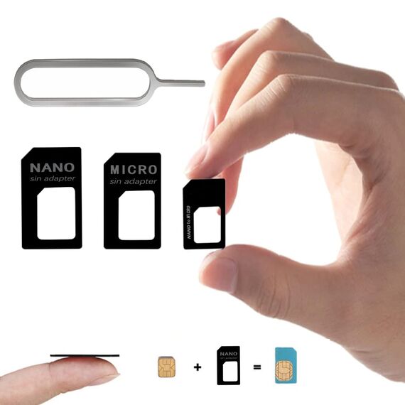CCLKHY 3 in 1 Nano SIM Karten Adapte, Nano-SIM Adapter Set, SIM-Karten-Adapter mit SIM-Auswurfstift, kompatibel mit Smartphone