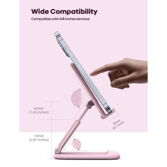 Lamicall Handy Ständer Verstellbare, Handy Halterung - Faltbarer Handyhalterung, Halter für iPhone 17 16 15 14 Pro Max Plus Air, 13 12 Pro Max Mini, 11 Pro, Xs Max, X, SE, Samsung S25 S24, Smartphone