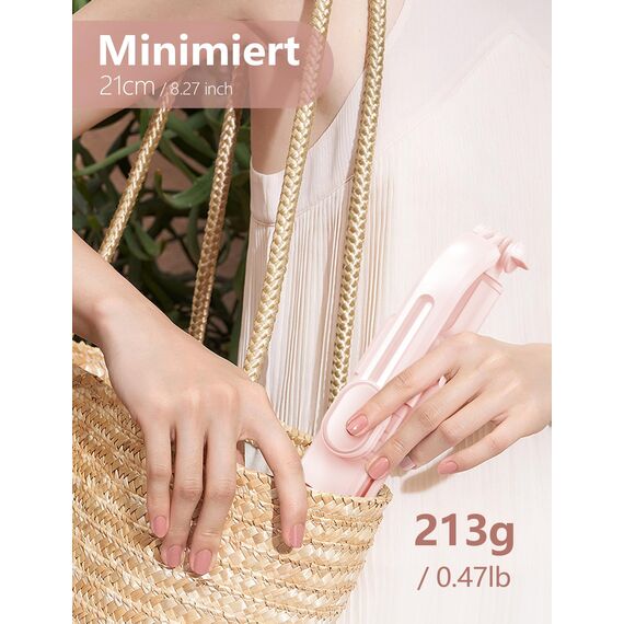 Selfie Stick mit Fülllicht, 114 cm Smartphone Stativ mit Fernauslöser Kompatibel mit iPhone 15/14/13/12/11 Pro/Max/Plus, Huawei, Xiaomi(Rosa)