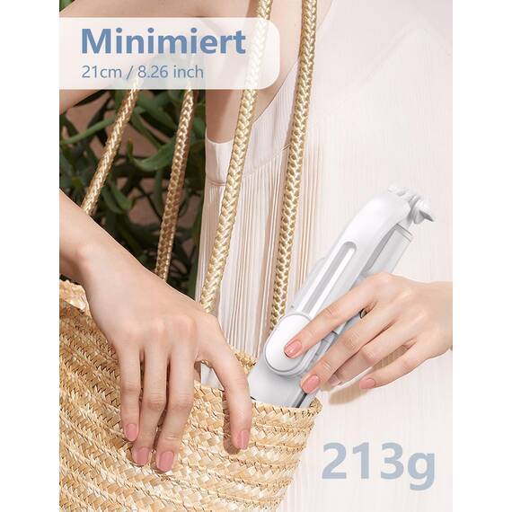 Selfie Stick mit Bluetooth Fernbedienung, Erweiterbarer Extra Lang Reisen Stativ für Smartphone, 360° Drehbare Handystativhalter Kompatibel mit Smartphones, Action-Kamera
