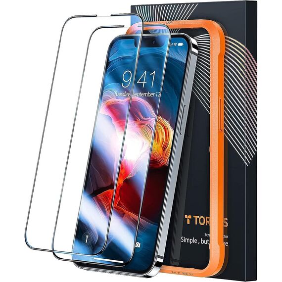 TORRAS für iPhone 12/12 Pro für Panzerglas Zertifizierung auf TOP Stoßfestigkeit Schutzglas iPhone 12/12 Pro Schutzfolie 9H+ Glas [1 sek Montage] Anti-Fingerabdruck, 2 Stück