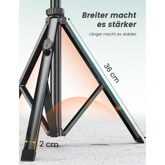 Handy-Stativ & Selfie Stick 180cm, YUMAZLA Verstärkte Lichtstative Stativ für Smartphone, Handystativhalter mit Fernauslöser für iPhone, Samsung (180cm)
