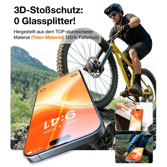 TORRAS für iPhone 13/13 Pro Glas, iPhone 14 Schutzglas [Unzerbrechlich TOP 9H Schutz] Militärniveau aus DE Dauerhaft Schutzfolie für iPhone 13/13 Pro, iPhone 14 für Panzerglas [Full Screen] 2 Stück