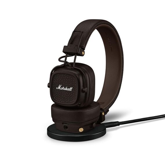 Marshall Major V Bluetooth Kopfhörer, 100 Stunden Spielzeit – Braun