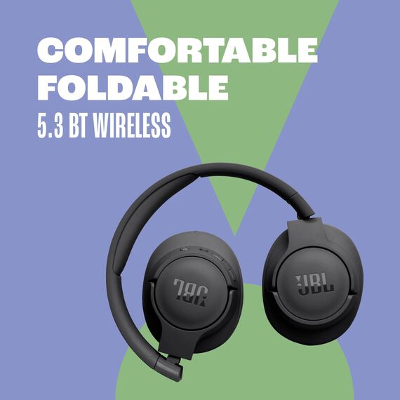 JBL Tune 720 BT Wireless Over-Ear-Kopfhörer – Mit JBL Pure Bass Sound, Bluetooth und leichtem, faltbarem Design – Bis zu 76 Stunden Musikwiedergabe – Weiß